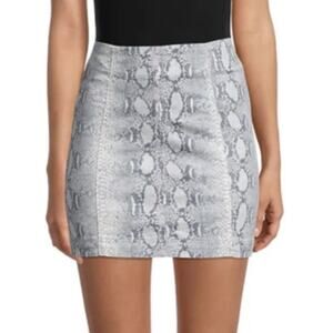 Free People Mini Snakeskin Gray Skirt Size 4